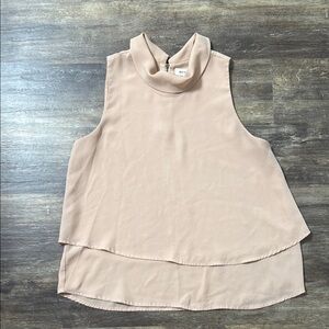 Monteau Elegant Sleeveless Beige Top
